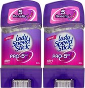 Lady Speed Stick Pro 5 in 1 Deodorant Gel - Onweerstaanbare Frisheid - Jouw Deodorant tot Onbevreesde Zelfverzekerdheid - 2 x 65g