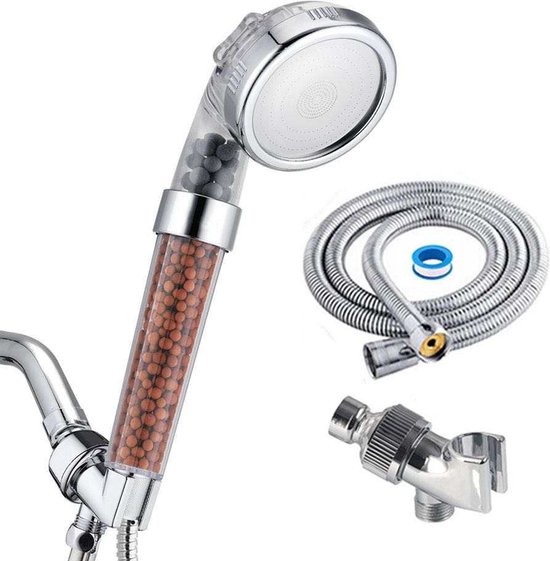Waterbesparende Ionische Douchekop met Slang & Houder - Regendouchekop met Douchefilter - Handdouche - Doucheset