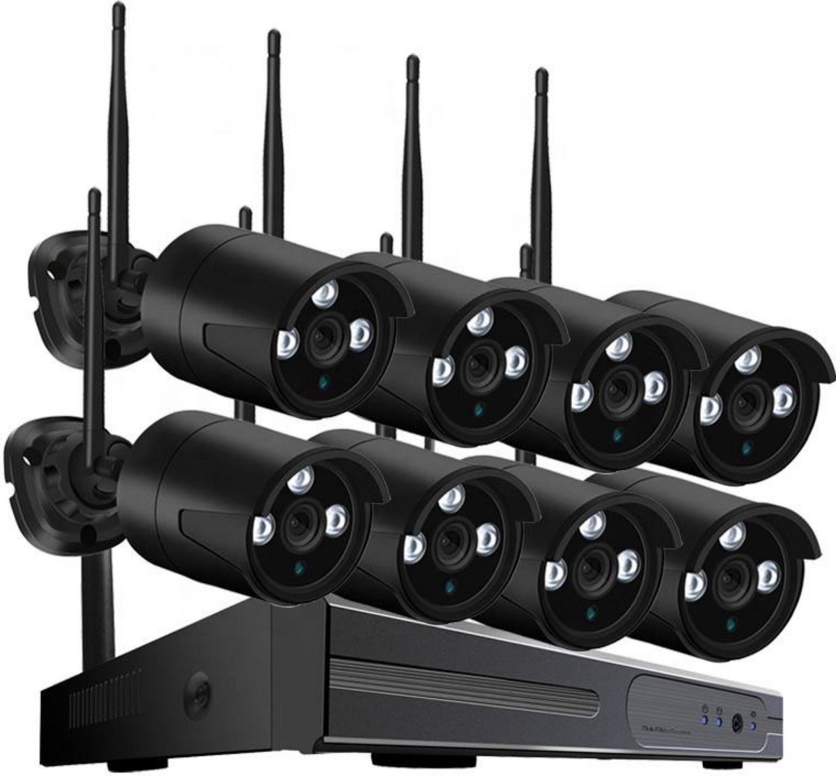 TecEye Compleet Camera Beveiliging Set met 8x Wifi IP Camera - Draadloos - + 2TB HDD - Beveiligingscamera voor Buiten - Bewakingscamera -