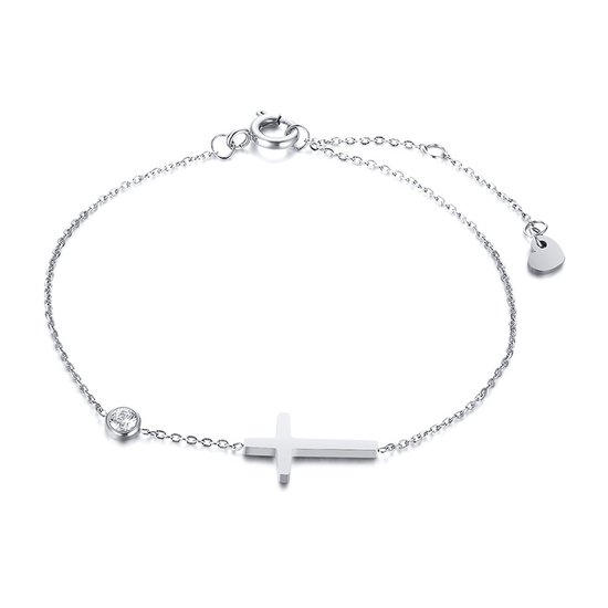 Sorprese armband - Crystal Cross - zilver - armband dames - cadeau - Model B