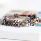 Bracelet Sorprese - Boho Flower - bracelet femme - prune - réglable - cadeau - Modèle C