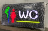 LED BORD-SIGN-WC-TOILET-MANCAVE-KOFFIE 48x25 cm NEON verlichting -reclame bord-markt