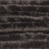 10x Zwart chenille draad 14 mm x 50 cm - Buigbaar draad - Pluche chenillegaren/chenilledraden - Hobbymateriaal om mee te knutselen
