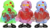 4x stuks lopende zombie Halloween poppetje 8 cm - Horror/Halloween decoratie speelgoed