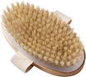 Dry Brushing Huidborstel met Natuurlijke Haren - Houten Handborstel - Lichaamsborstel - Droogborstel - Anti cellulitis