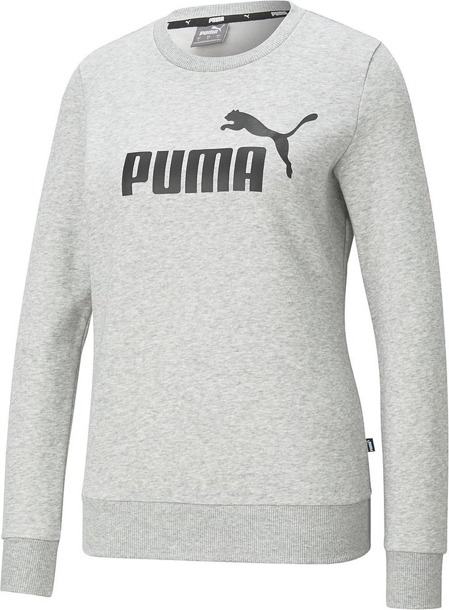Puma dames sweater ESS Logo Crew lichtgrijs Heather XSmall. Multicolor