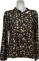 Angelle Milan – Travelkleding voor dames – Fall print blouse met Koord – Ademend – Kreukvrij – Duurzame Jurk - In 5 maten - Maat M