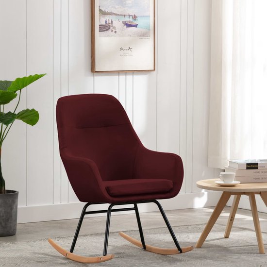 vidaXL Chaise à bascule Tissu Rouge vin