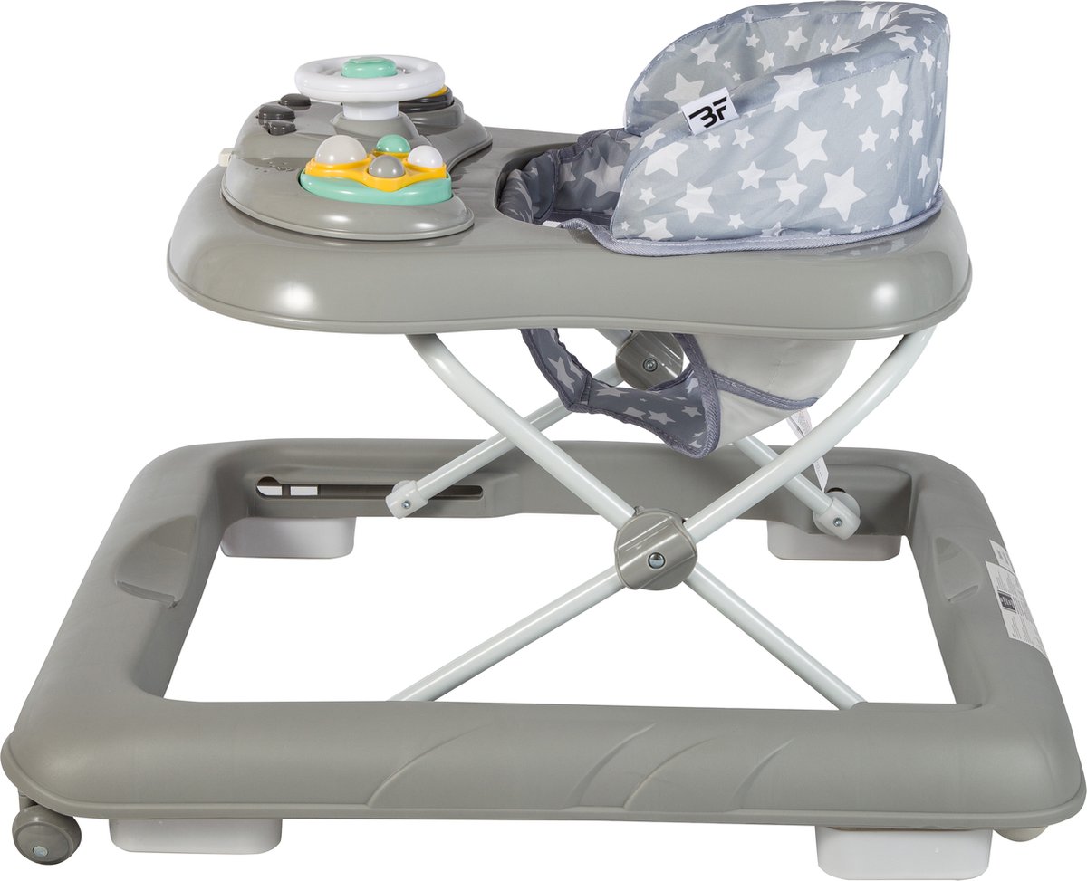 Bebies First Loopstoel / Baby Walker – Makkelijk in te klappen – In hoogte verstelbaar – Met afneembare speelset - Grijs – foto 6