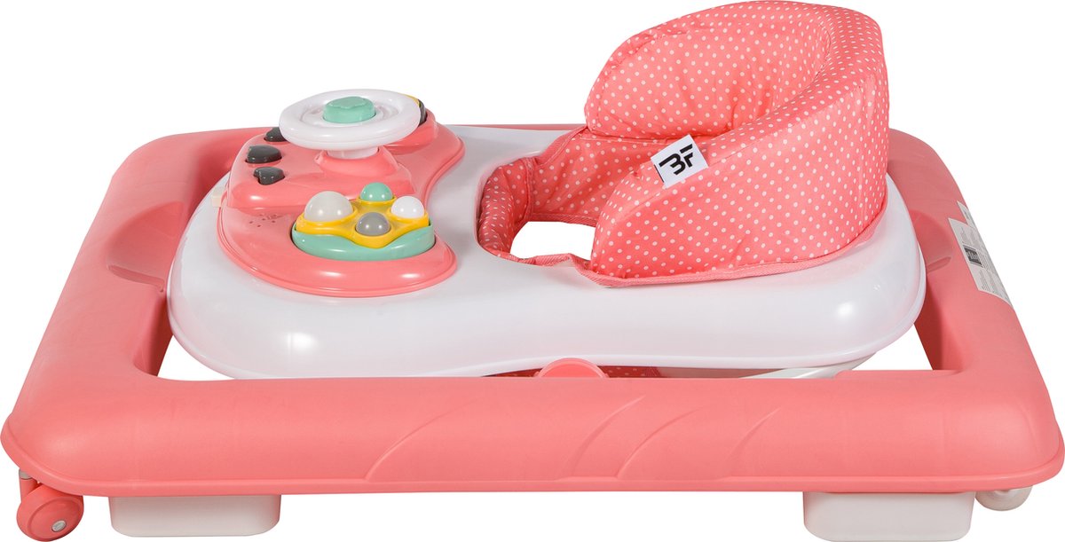 Bebies First Loopstoel / Baby Walker – Makkelijk in te klappen – In hoogte verstelbaar – Met afneembare speelset - Roze – foto 6