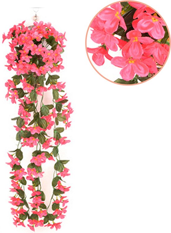 kunst hangplant roze