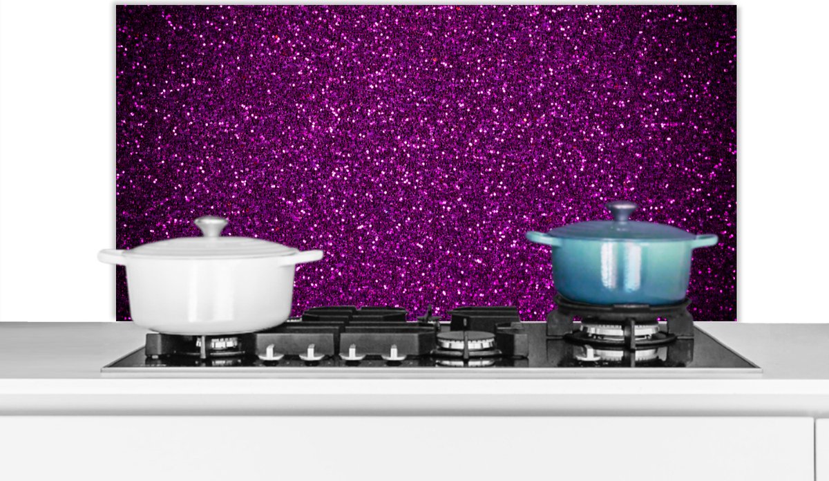 Spatscherm keuken 100x50 cm - Kookplaat achterwand Paars - Roze - Patronen - Abstract - Muurbeschermer - Spatwand fornuis - Hoogwaardig aluminium
