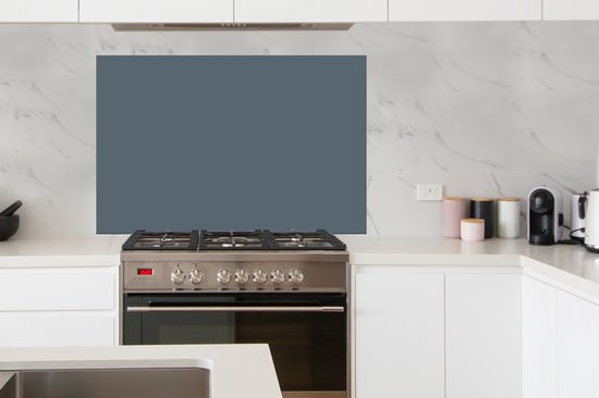 Spatscherm - Blauw - Effen - Achterwand keuken - Spatwand - Aluminium - 120x80 cm - Spatwand fornuis - Keuken accessoires