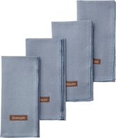 Bungalow middenblauwe servetten Mirra Topaz, set van 4 stuks | 45 x 45 cm