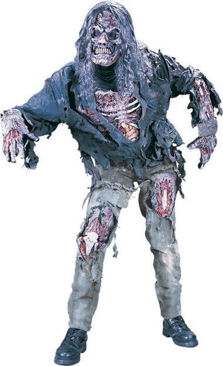 Zombie pak kostuum apocalyps halloween masker skelet zombiepak horror - KIMU