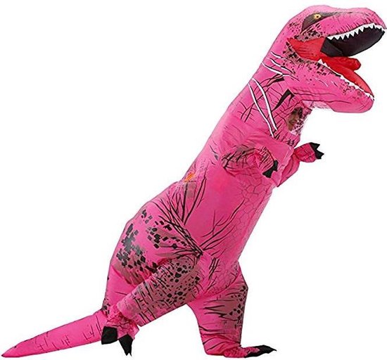 KIMU® Opblaasbaar T-rex KINDER kostuum roze - opblaaspak kind dino pak  dinosaurus trex... | bol.com