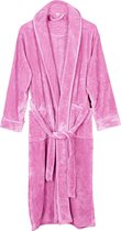 Badjas fleece maat - L- kleur - roze