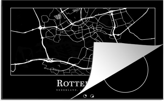 KitchenYeah® Inductie beschermer 76x51.5 cm - Rotterdam - Kaart - Stadskaart - Plattegrond - Kookplaataccessoires - Afdekplaat voor kookplaat - Inductiebeschermer - Inductiemat - Inductieplaat mat
