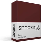 Snoozing - Flanel - Hoeslaken - Lits-jumeaux - 180x220 cm - Aubergine
