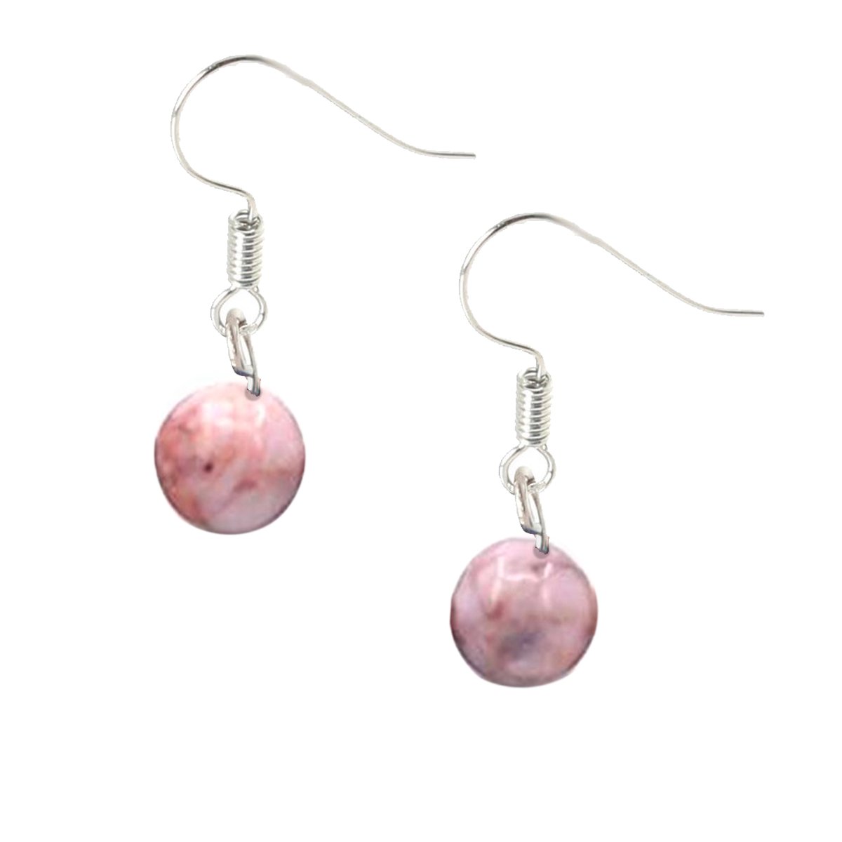 Bixorp Gems Roze Zebra Jaspis Oorbellen - Edelsteen Kralen Oorhangers - Cadeau voor Meisjes & Vrouwen