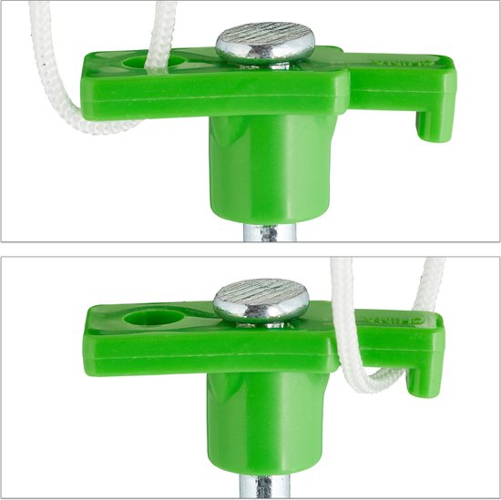 Piquets de tente Relaxdays - lot de 18 - clous de tente - 25 cm - piquets de sol avec oeillet - acier - vert clair