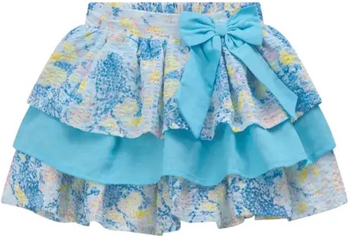 Blauwe rok voor meisjes - Gele bloemen maat 98