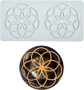 Siliconen fondant kantmat, suikerambachtelijke afdrukvorm, eetbare cake, moleculaire keuken, decoratie, 2 gaten geometrische cirkel