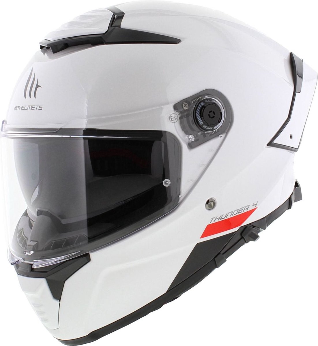 MT Thunder 4 SV Integraal helm solid glans wit XL - Motorhelm Scooterhelm