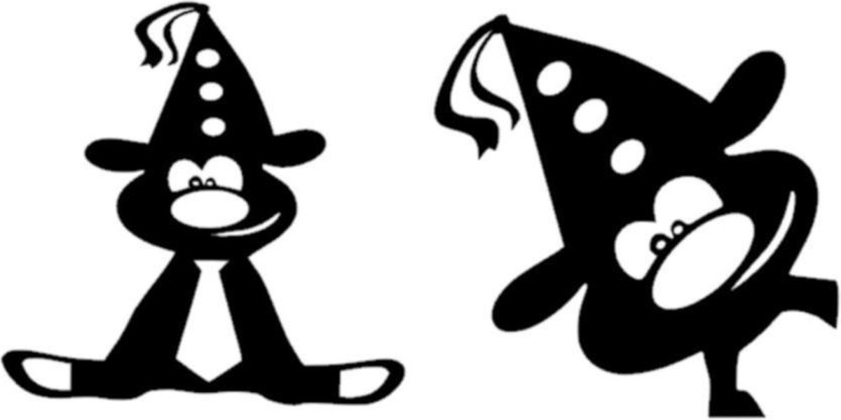 Set raamsticker herbruikbaar 2 x feestbeest Carnaval | Rosami