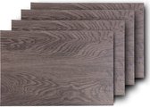 4 sets de table / sets de table, 45 x 30 cm, synthétique, aspect bois, édition Saleen : naturel, érable gris brun
