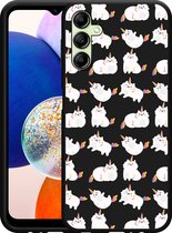 Cazy Hoesje Zwart geschikt voor Samsung Galaxy A14 4G/5G Unicorn Cat