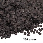 200 gram confetti rond 1cm zwart - papier - Thema feest festival party verjaardag