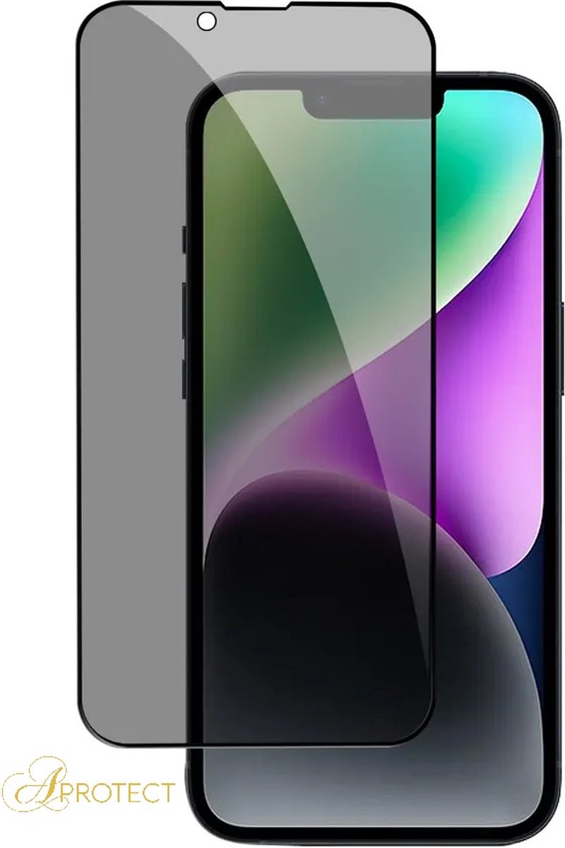 APROTECT® - Privacy screenprotector geschikt voor Apple iPhone 13 Mini - Tempered glass - Geschikt voor iPhone 13 Mini - Screen protector