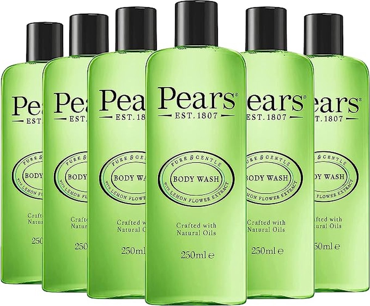 Pears Body Wash Pure & Gentle Douchegel - Citroenbloesem - 6 X 250 ml - Voordeelverpakking