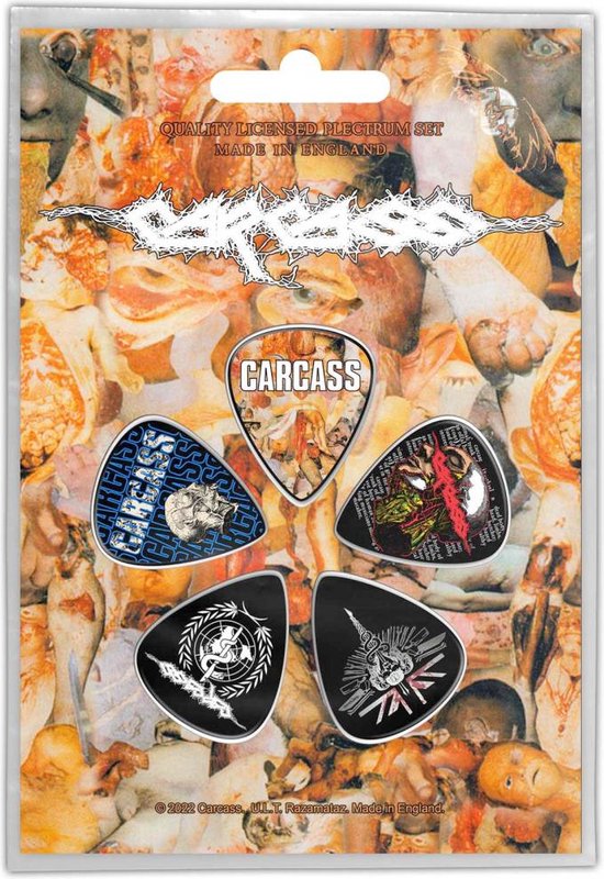 Foto: Carcass i reek of putrefaction plectrum set van 5 multicolours