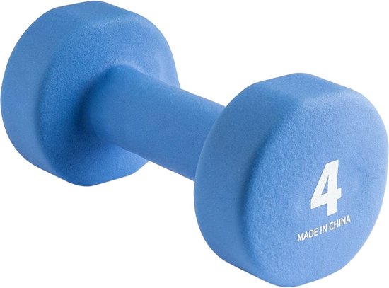 Wonder Core, Dumbbell Néoprène – 4 kg – Blauw, poids, haltères