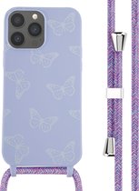 iMoshion Hoesje Met Koord Geschikt voor iPhone 13 Pro Max - iMoshion Siliconen design hoesje met koord - Meerkleurig / Butterfly