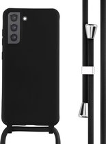 iMoshion Hoesje Geschikt voor Samsung Galaxy S21 FE Hoesje Met Koord - iMoshion Siliconen hoesje met koord - Zwart