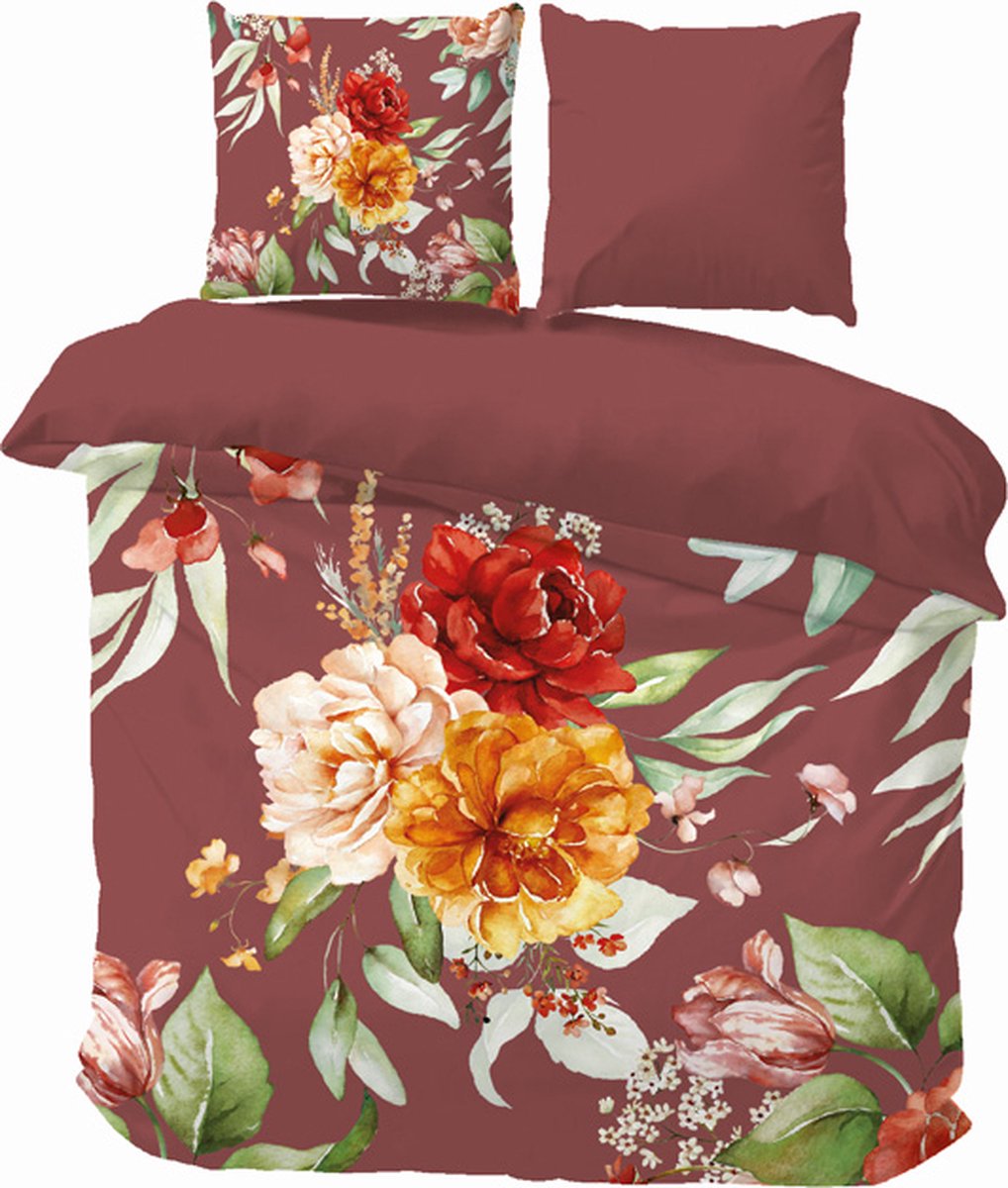 iSleep Dekbedovertrek Simone - Tweepersoons - 200x200/220 cm - Oud Roze