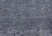 Fotobehang - Vlies Behang - Donkere Bakstenen Muur - Antraciet - 312 x 219 cm