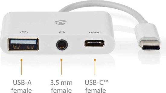 Nedis Adaptateur USB-C Mâle / USB-A Femelle - USB - Garantie 3 ans