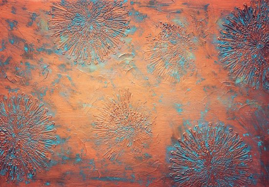 Papier Papier peint photo - Papier Peint Intissé - Structure Cuivre - Ornements - Art - 254 x 184 cm