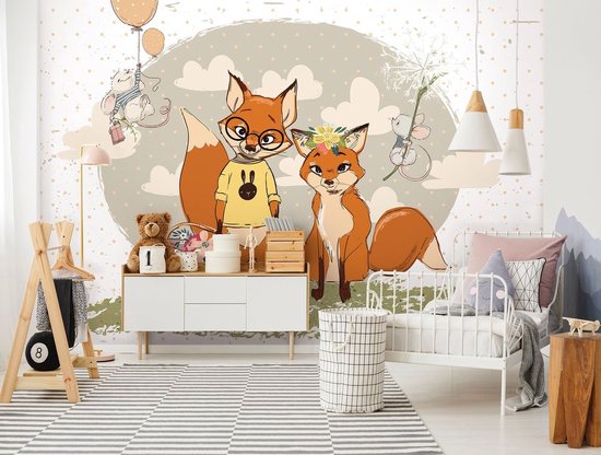 Fotobehang - Vlies Behang - Jungle Dieren op het Eiland - Kinderbehang