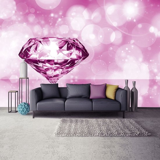 Papier Peint Vinyle Panoramique Fleurs 254x184 Cm - Colle Inclus - Chambre Et Salon - Moderne