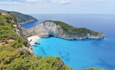 Fotobehang - Vlies Behang - Navagio Beach Zakynthos - Shipwreck Beach - 312 x 219 cm