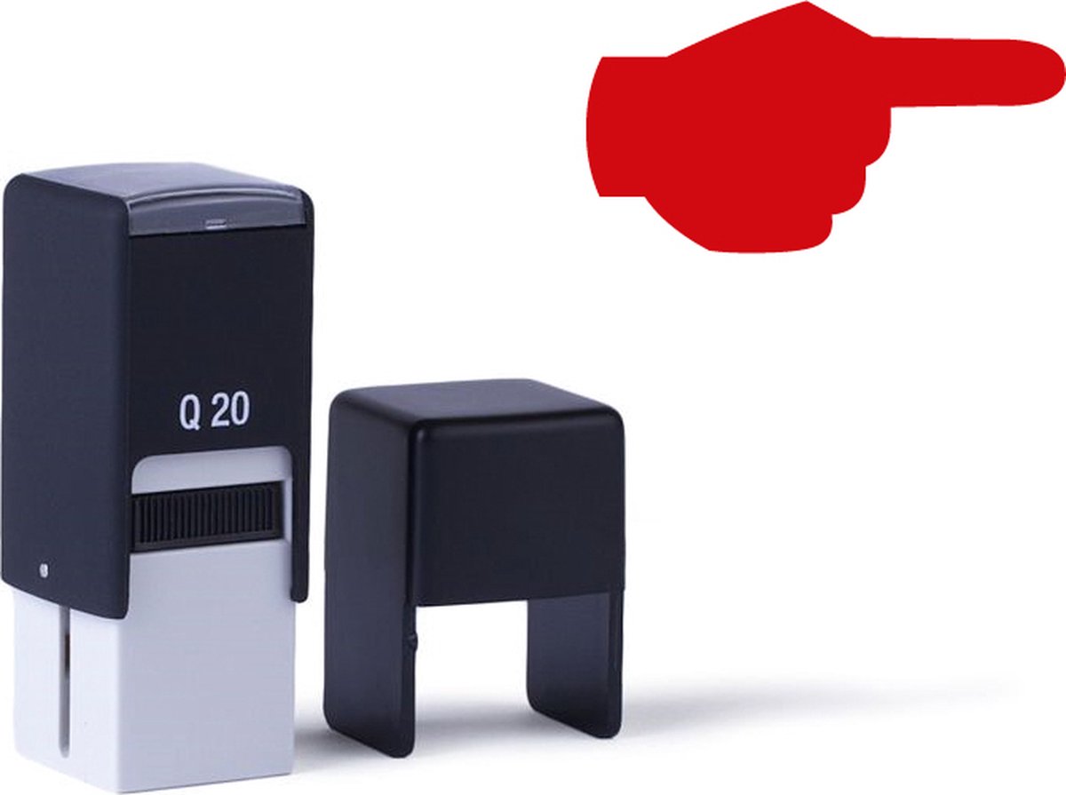 Stempel | Wijzende hand | 15x8mm | Rood