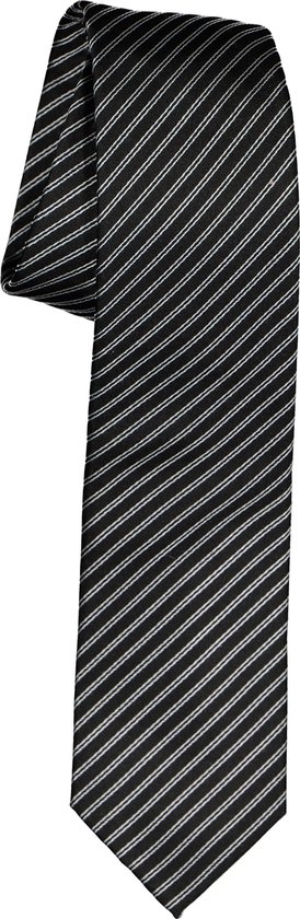 Michaelis stropdas - zwart-wit gestreept - Maat: One size