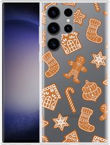 Cazy Hoesje geschikt voor Samsung Galaxy S23 Ultra Christmas Cookies