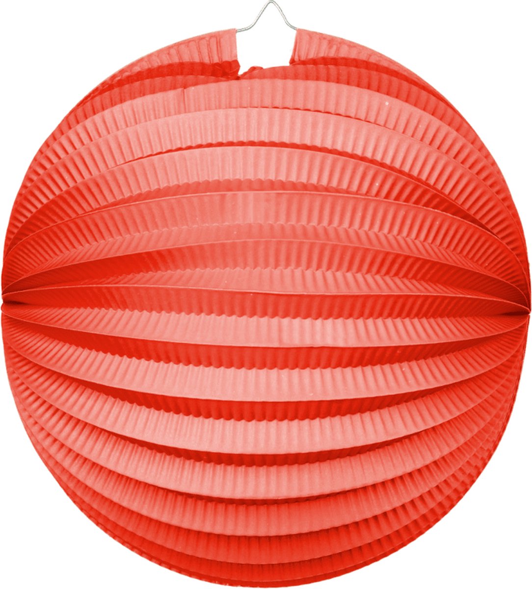 3x Papieren Lampion Rood 25cm - Feest Decoratie Bruiloft Zomer Festival