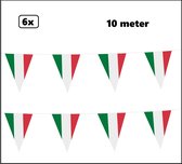 6x Vlaggenlijn Italie 10 meter - Landen EK WK Italiaans festival thema feest fun